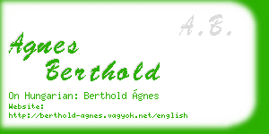 agnes berthold business card